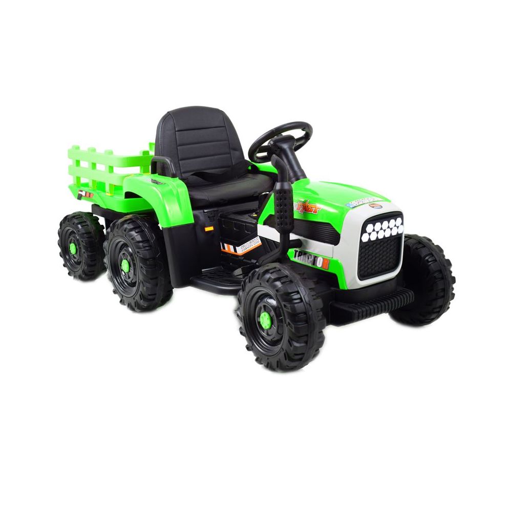 SUPER TRAKTOR FAST NA AKUMULATOR Z PRZYCZEPĄ, MIĘKKIE KOŁA, MIĘKKIE SIEDZENIE, PILOT/JC005