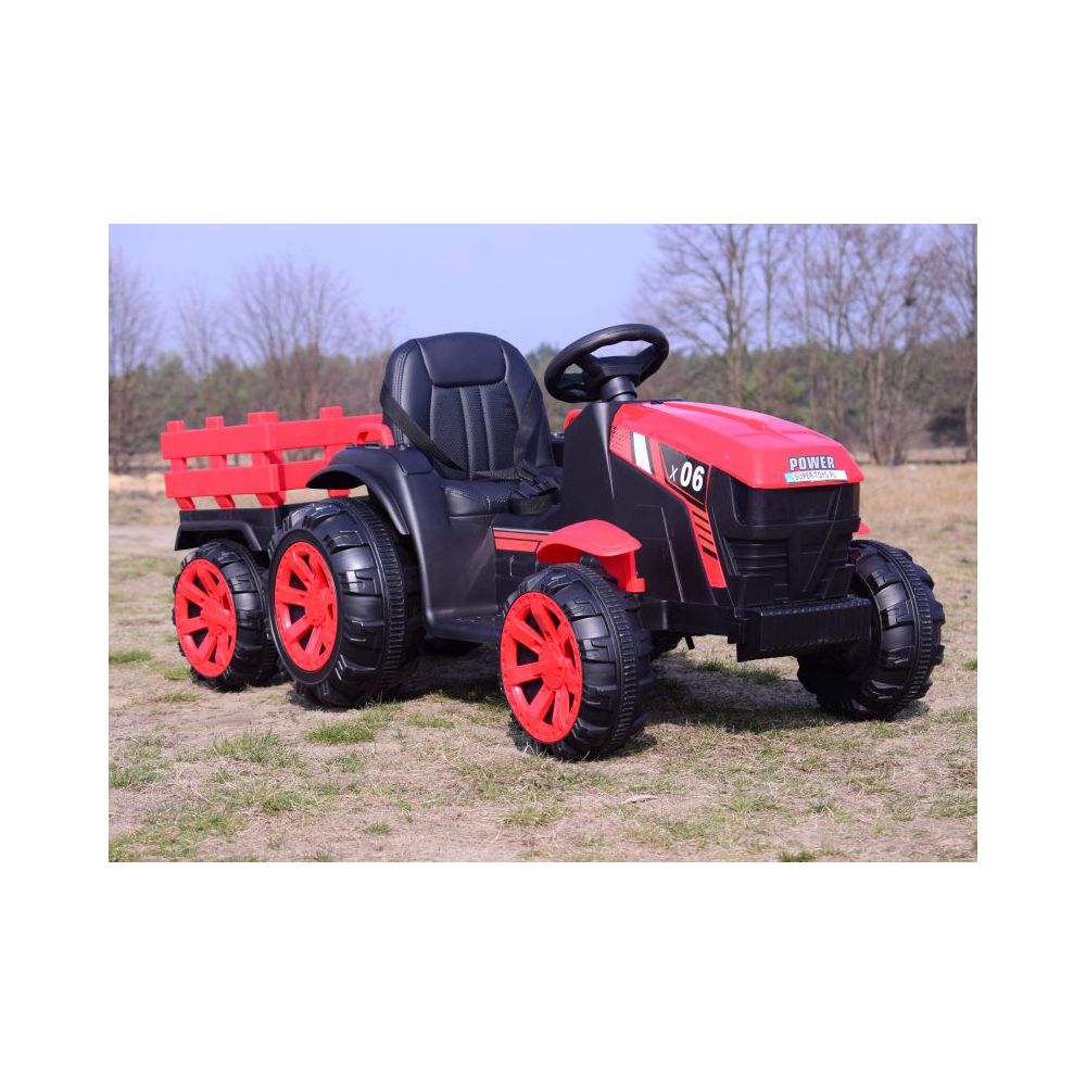 WIELKI TRAKTOR NA AKUMULATOR Z PRZYCZEPĄ "POWER 06", MIĘKKIE SIEDZENIE/WH-777