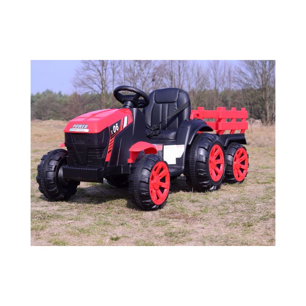 WIELKI TRAKTOR NA AKUMULATOR Z PRZYCZEPĄ "POWER 06", MIĘKKIE SIEDZENIE/WH-777