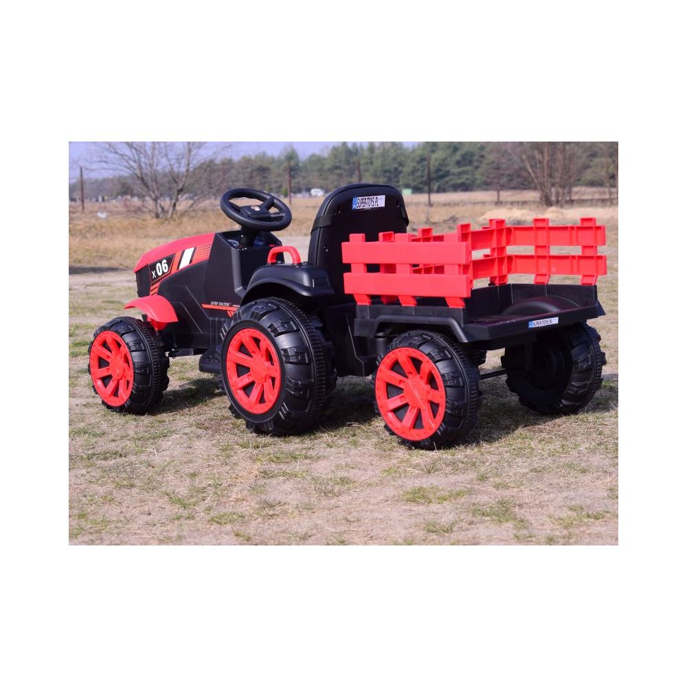 WIELKI TRAKTOR NA AKUMULATOR Z PRZYCZEPĄ "POWER 06", MIĘKKIE SIEDZENIE/WH-777