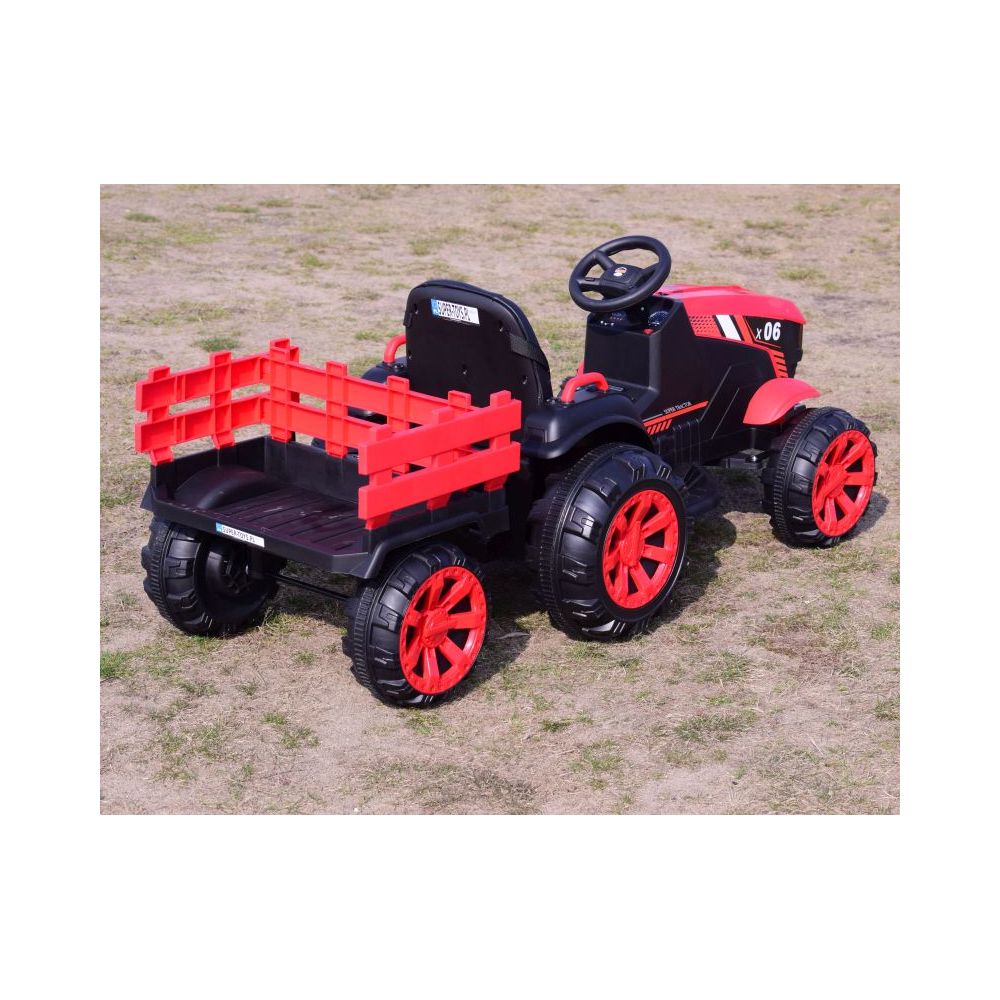 WIELKI TRAKTOR NA AKUMULATOR Z PRZYCZEPĄ "POWER 06", MIĘKKIE SIEDZENIE/WH-777