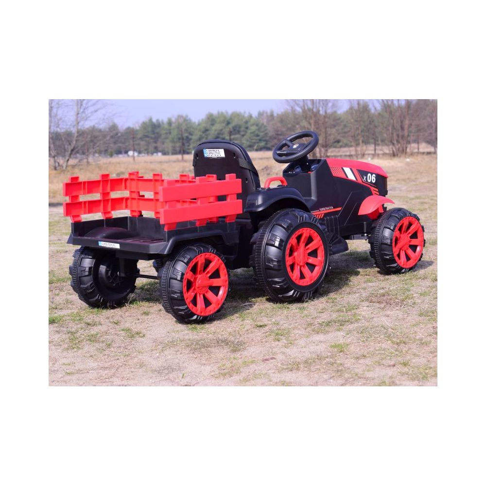 WIELKI TRAKTOR NA AKUMULATOR Z PRZYCZEPĄ "POWER 06", MIĘKKIE SIEDZENIE/WH-777
