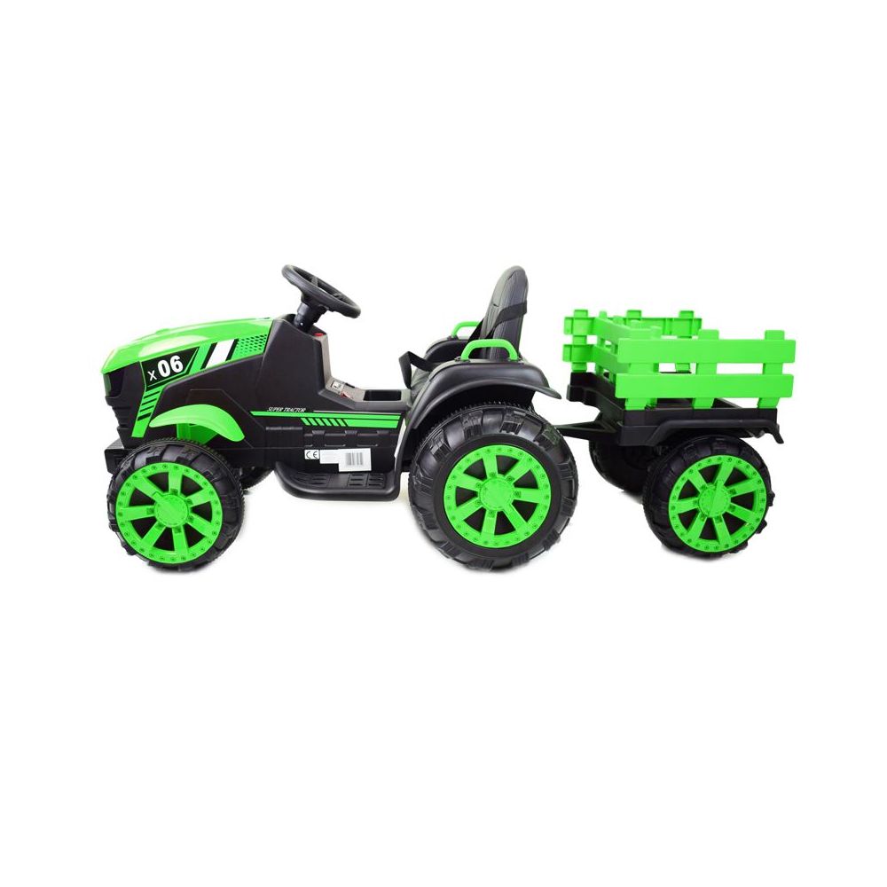 WIELKI TRAKTOR NA AKUMULATOR Z PRZYCZEPĄ "POWER 06", MIĘKKIE SIEDZENIE/WH-777