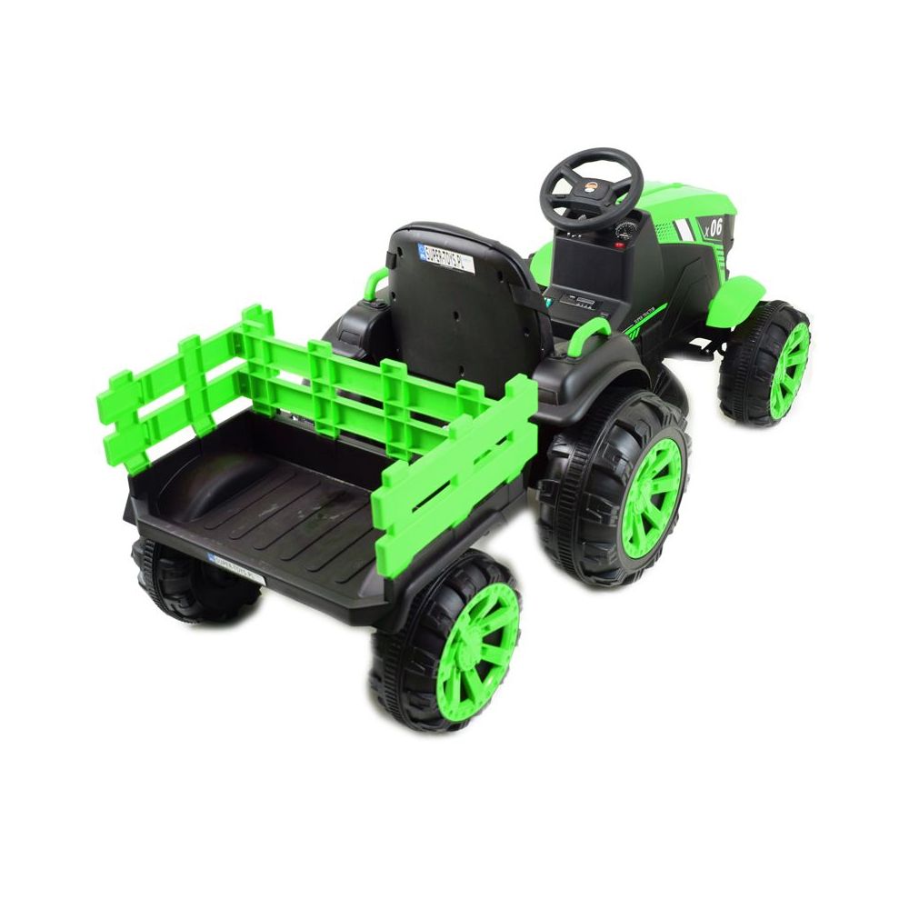 WIELKI TRAKTOR NA AKUMULATOR Z PRZYCZEPĄ "POWER 06", MIĘKKIE SIEDZENIE/WH-777