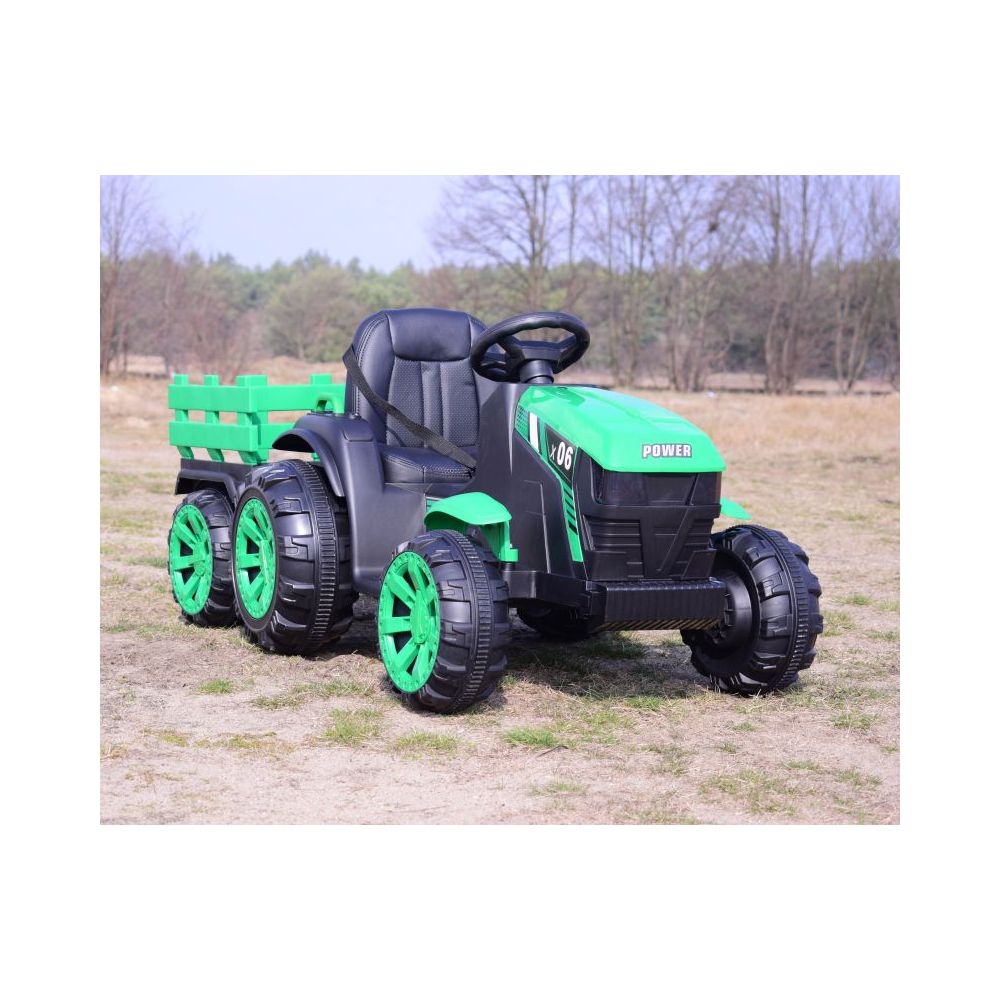 WIELKI TRAKTOR NA AKUMULATOR Z PRZYCZEPĄ "POWER 06", MIĘKKIE SIEDZENIE/WH-777