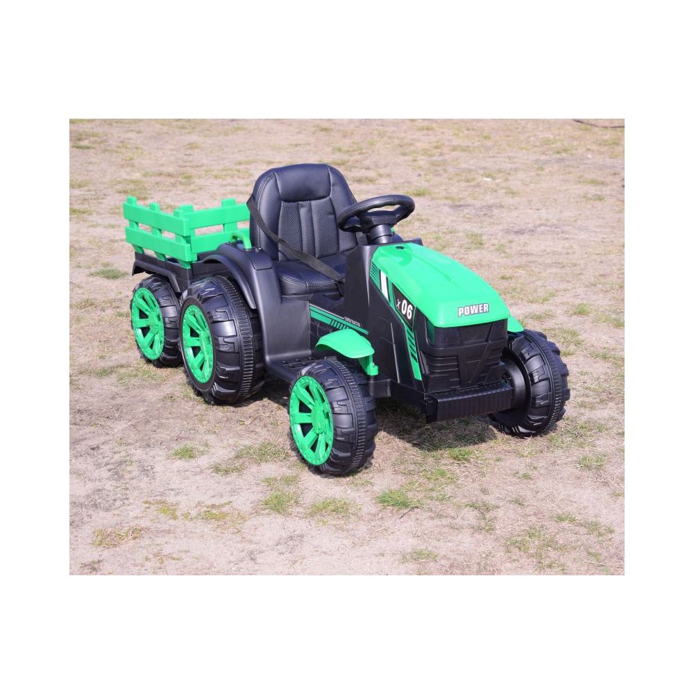 WIELKI TRAKTOR NA AKUMULATOR Z PRZYCZEPĄ "POWER 06", MIĘKKIE SIEDZENIE/WH-777