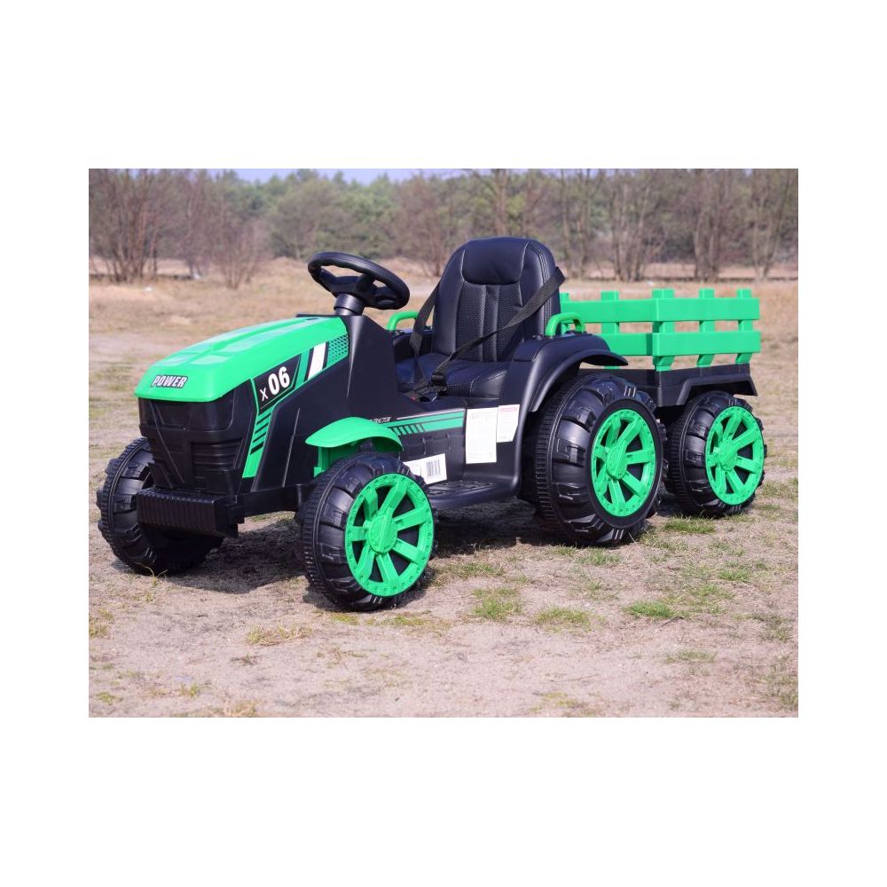 WIELKI TRAKTOR NA AKUMULATOR Z PRZYCZEPĄ "POWER 06", MIĘKKIE SIEDZENIE/WH-777