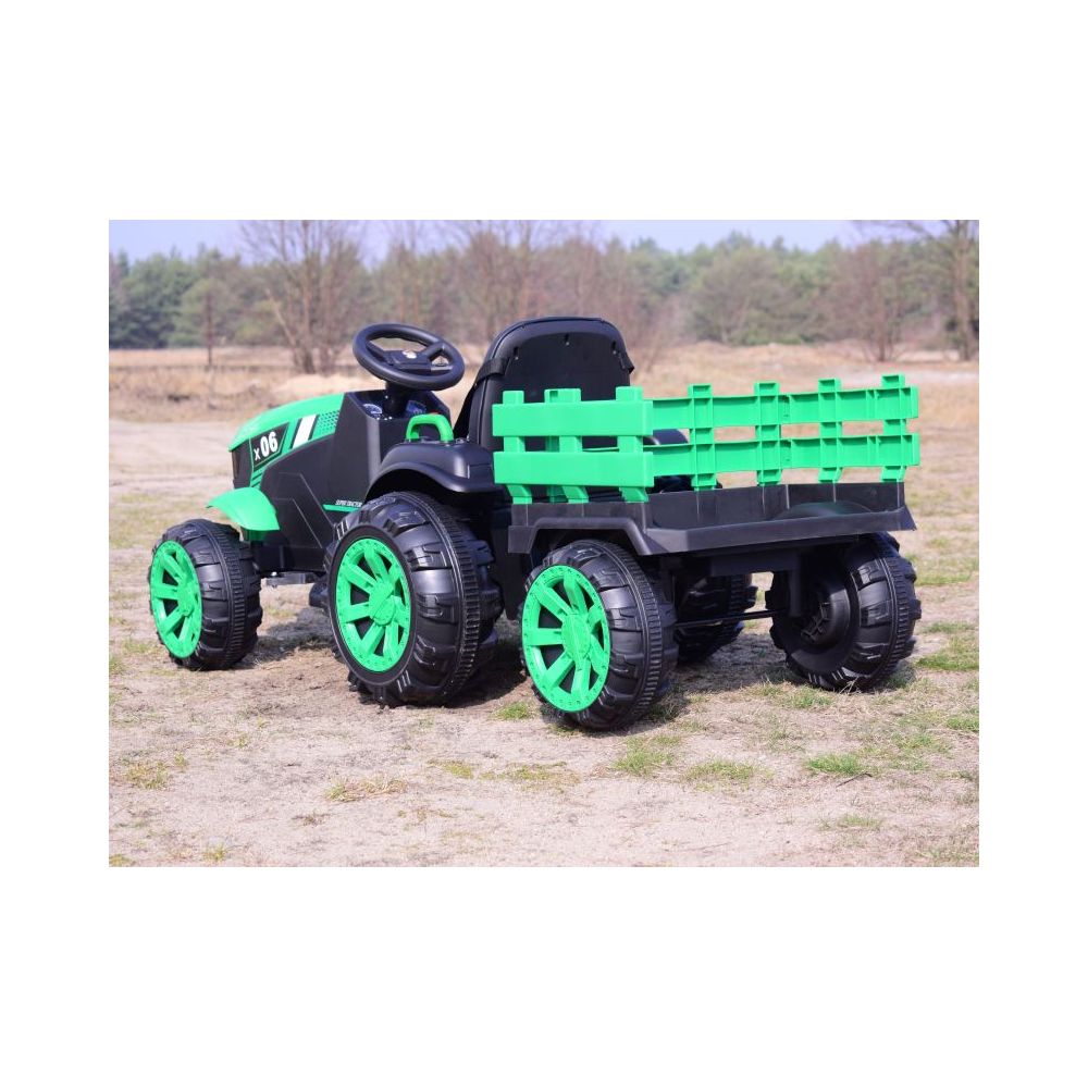 WIELKI TRAKTOR NA AKUMULATOR Z PRZYCZEPĄ "POWER 06", MIĘKKIE SIEDZENIE/WH-777