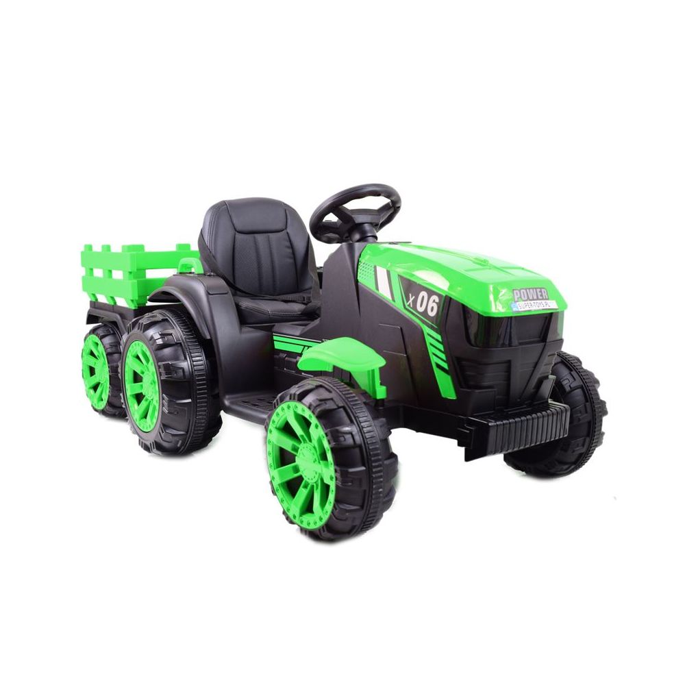 WIELKI TRAKTOR NA AKUMULATOR Z PRZYCZEPĄ "POWER 06", MIĘKKIE SIEDZENIE/WH-777