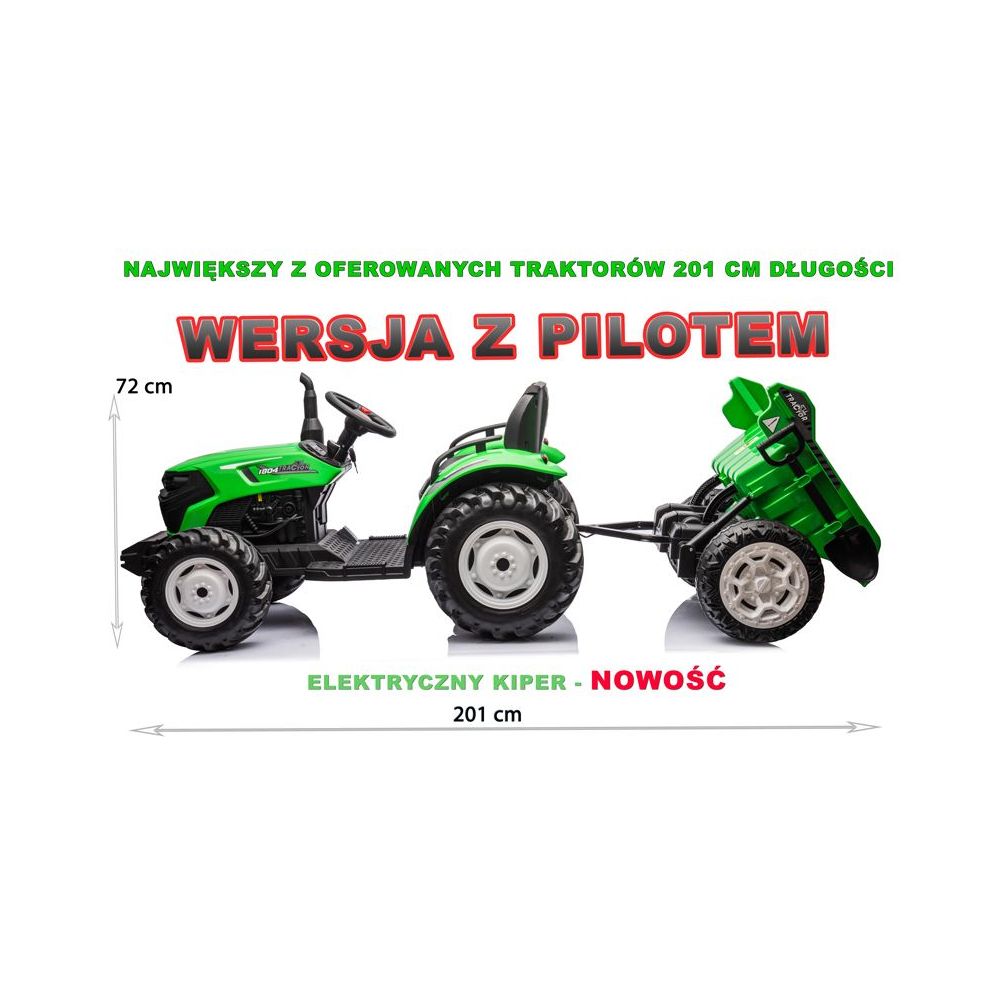 OLBRZYMI TRAKTOR 24 V Z PRZYCZEPĄ I ELEKTRYCZNIE PODNOSZONYM KIPREM SUPER JAKOŚĆ/HC306