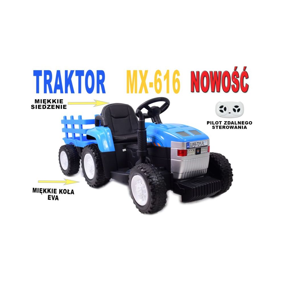DUŻY TRAKTOR NA AKUMULATOR MX-616 2 SILNIKI, PILOT/A009-B