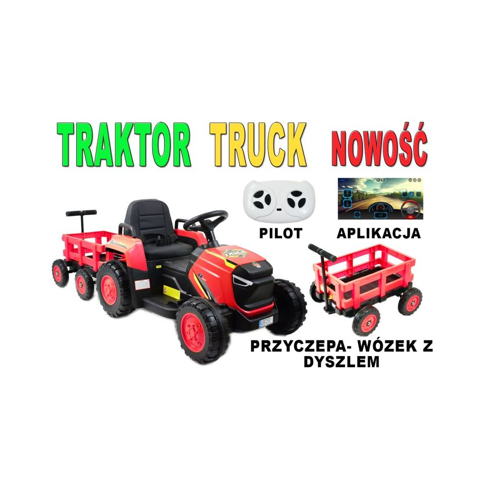 SUPER TRAKTOR "TRUCK"- NA AKUMULATOR Z PRZYCZEPĄ,WÓZEK,PILOT,APLIKACJA/DLSX18