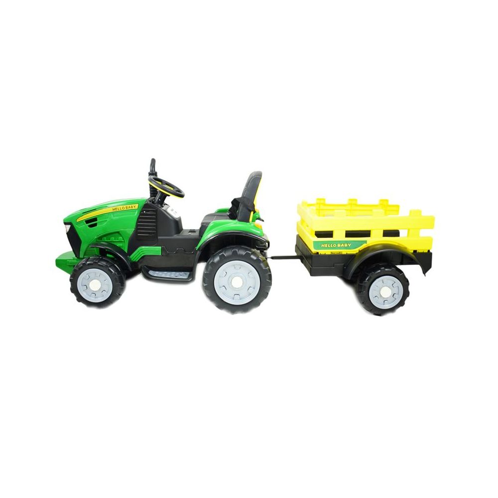 WIELKI TRAKTOR HALLO BABY Z PRZYCZEPĄ, PILOT, APLIKACJA/T990
