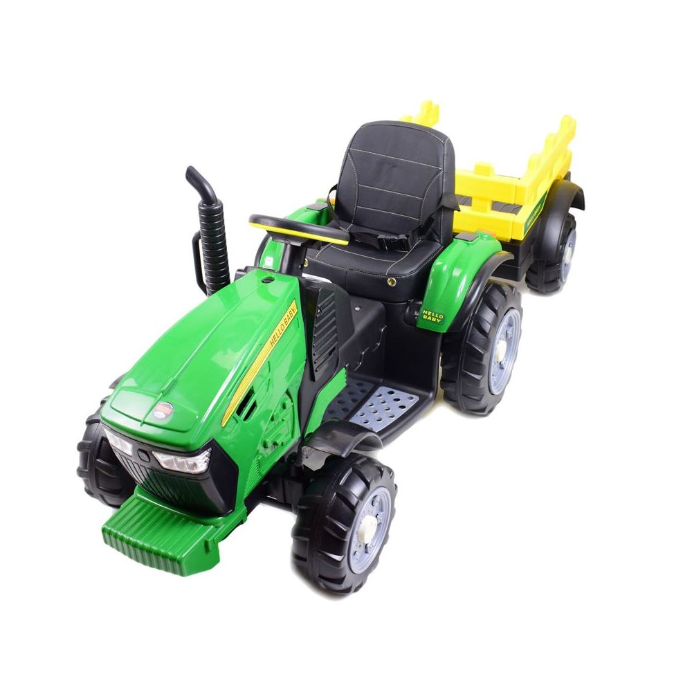 WIELKI TRAKTOR HALLO BABY Z PRZYCZEPĄ, PILOT, APLIKACJA/T990