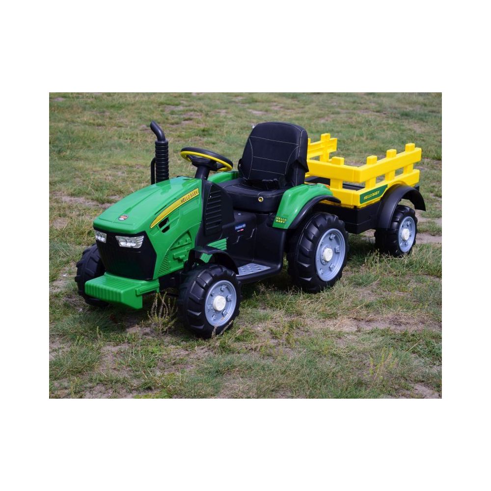 WIELKI TRAKTOR HALLO BABY Z PRZYCZEPĄ, PILOT, APLIKACJA/T990
