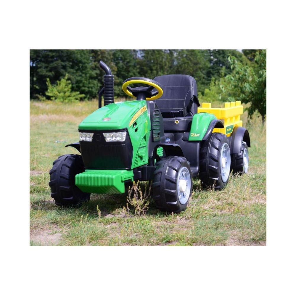 WIELKI TRAKTOR HALLO BABY Z PRZYCZEPĄ, PILOT, APLIKACJA/T990
