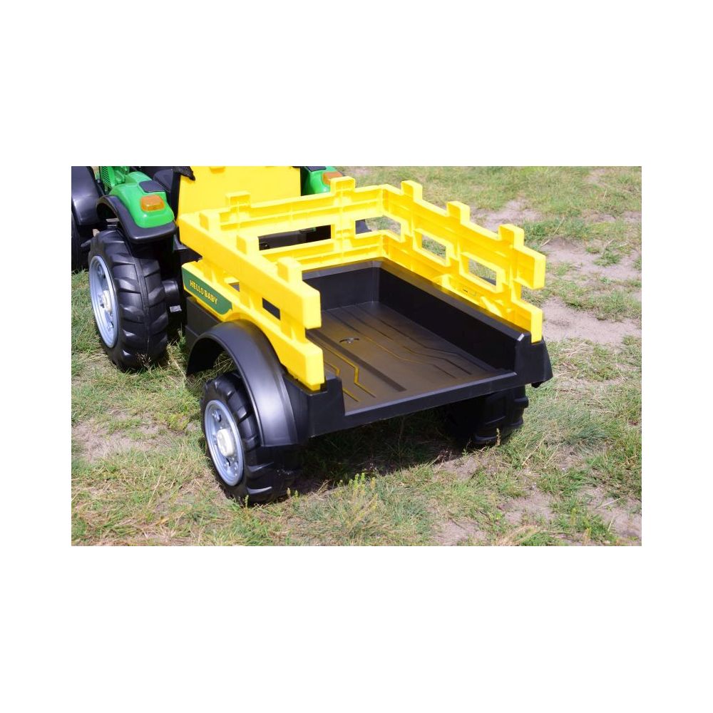 WIELKI TRAKTOR HALLO BABY Z PRZYCZEPĄ, PILOT, APLIKACJA/T990
