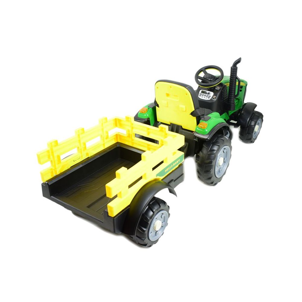 WIELKI TRAKTOR HALLO BABY Z PRZYCZEPĄ, PILOT, APLIKACJA/T990