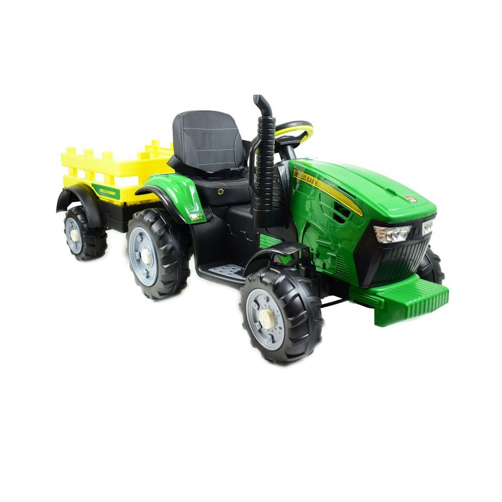 WIELKI TRAKTOR HALLO BABY Z PRZYCZEPĄ, PILOT, APLIKACJA/T990