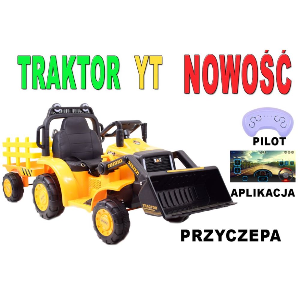 SUPER TRAKTOR Z ŁYŻKĄ YT - NA AKUMULATOR , PILOT, APLIKACJA/YT1066 Super traktor z przyczepą i łyżką,pilota, aplikacja/