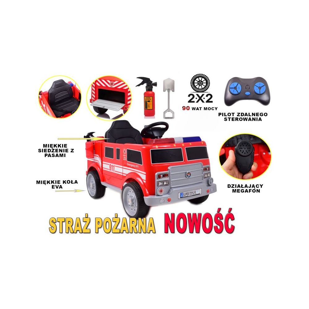 STRAŻ POŻARNA NA AKUMULATOR Z GAŚNICĄ I KOGUTAMI/P17