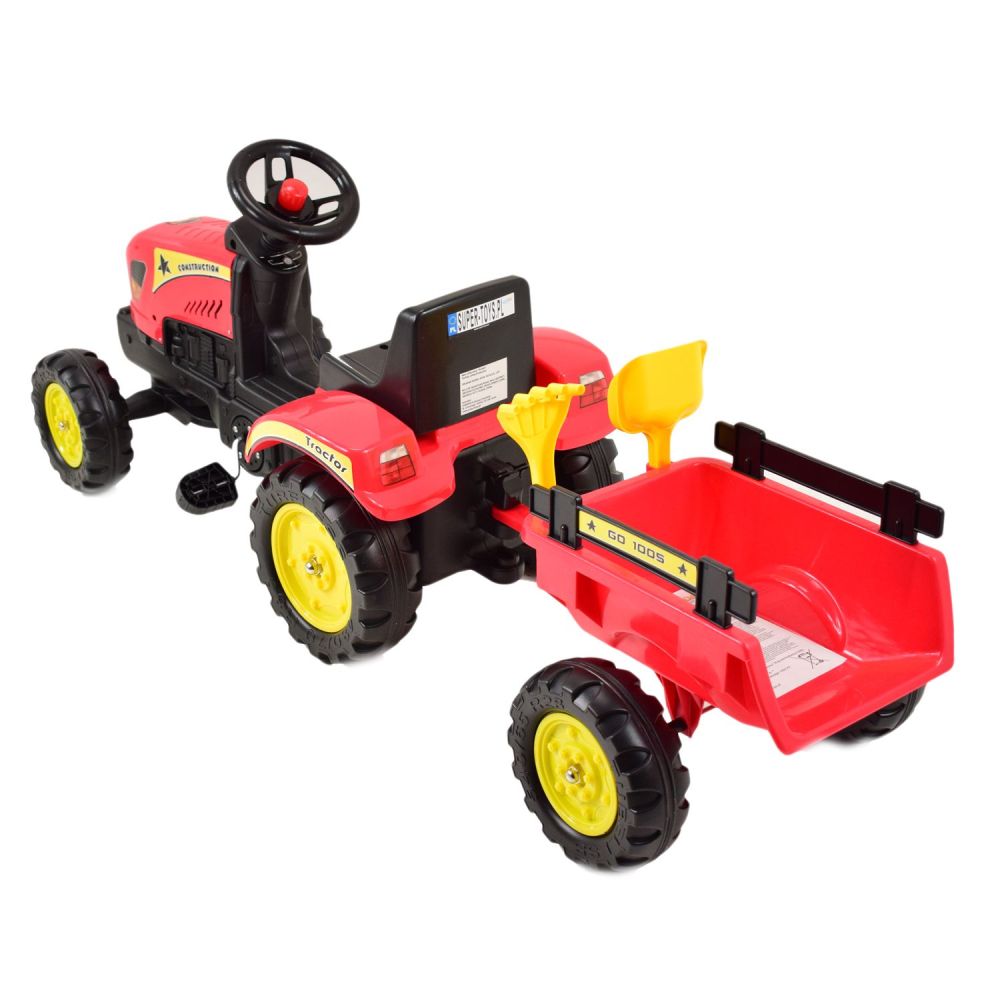 TRAKTOR NA PEDAŁY Z PRZYCZEPĄ I AKCESORIAMI/TR3001