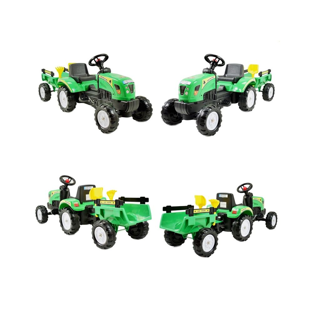 TRAKTOR NA PEDAŁY Z PRZYCZEPĄ I AKCESORIAMI/TR3001