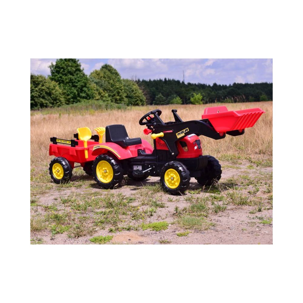 TRAKTOR NA PEDAŁY Z PRZYCZEPĄ I ŁYŻKĄ /TR3005
