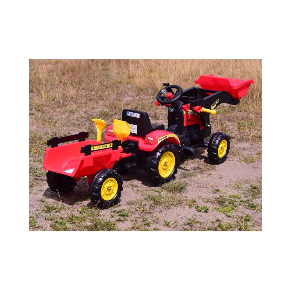 TRAKTOR NA PEDAŁY Z PRZYCZEPĄ I ŁYŻKĄ /TR3005