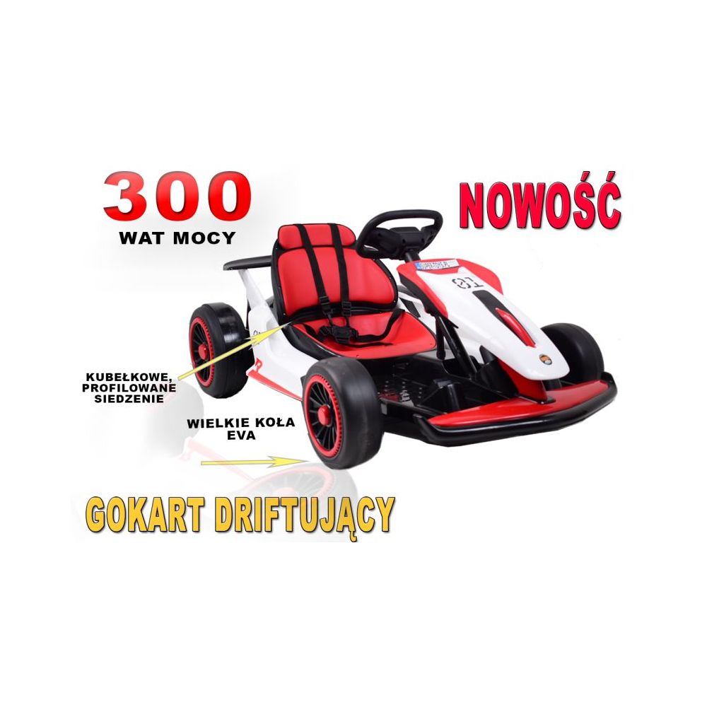 SZYBKI DRIFTUJĄCY GOKART NA AKUMULATOR 24 V 300W/HL3888