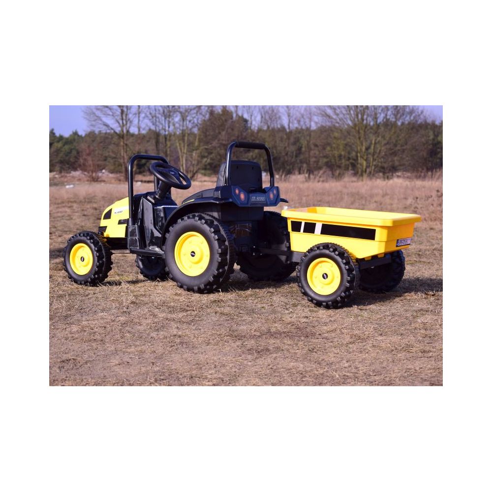 MEGA TRAKTOR Z PRZYCZEPĄ. MIĘKKIE SIEDZENIE, KOŁA EVA,PILOT, RADIO FM/HL388