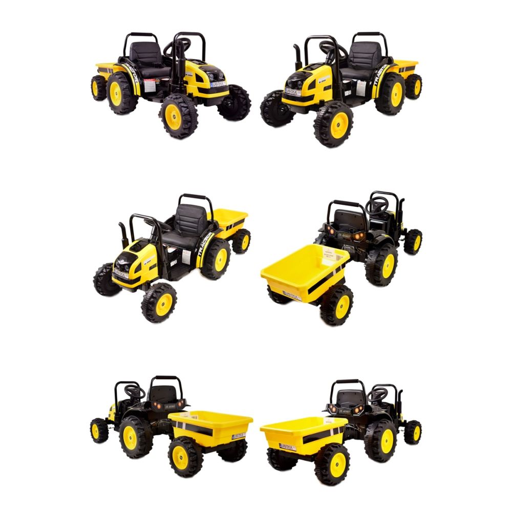 MEGA TRAKTOR Z PRZYCZEPĄ. MIĘKKIE SIEDZENIE, KOŁA EVA,PILOT, RADIO FM/HL388