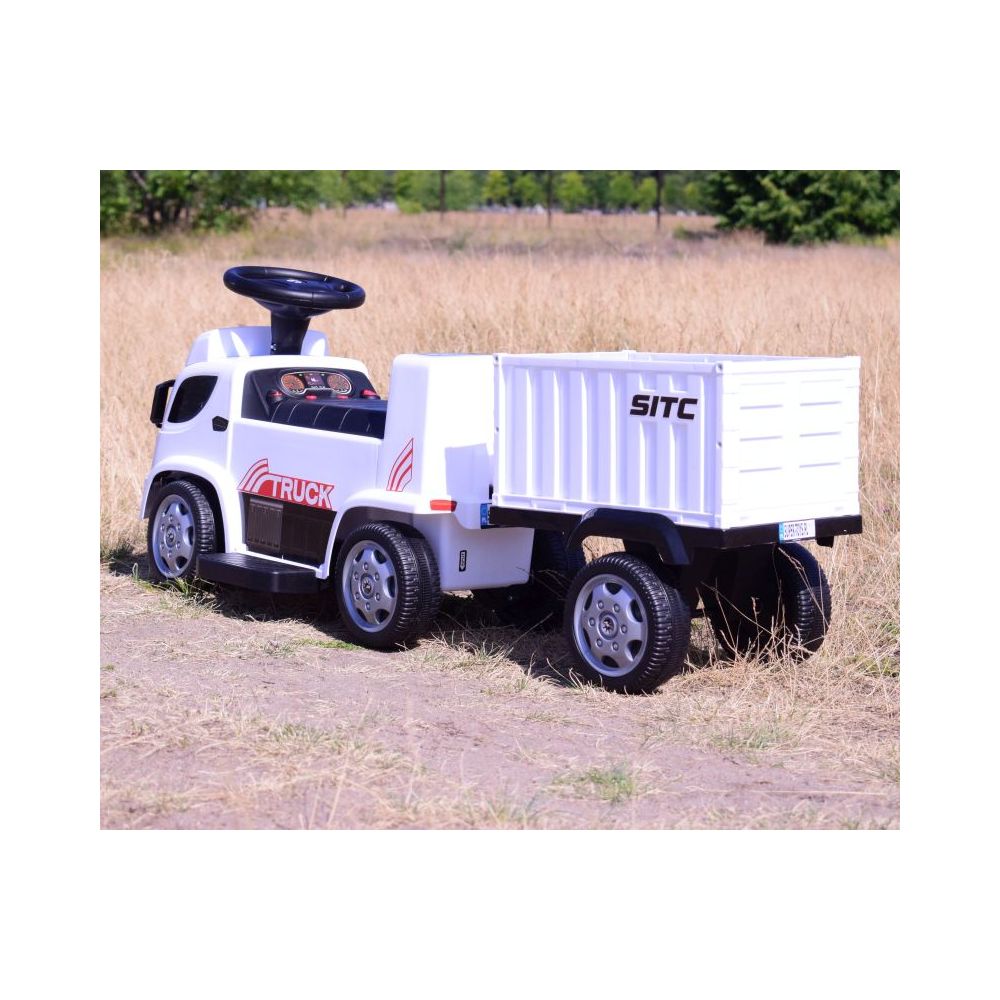 VAIKŲ AUTOMOBILIS, AKUMULIATORINIS SUNKVEŽIMIS SU PRIEKABĄ IR GARSO EFEKTAIS/GTS-6688-E
