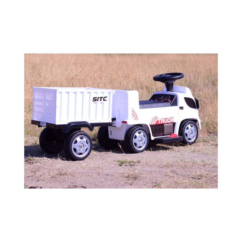 VAIKŲ AUTOMOBILIS, AKUMULIATORINIS SUNKVEŽIMIS SU PRIEKABĄ IR GARSO EFEKTAIS/GTS-6688-E