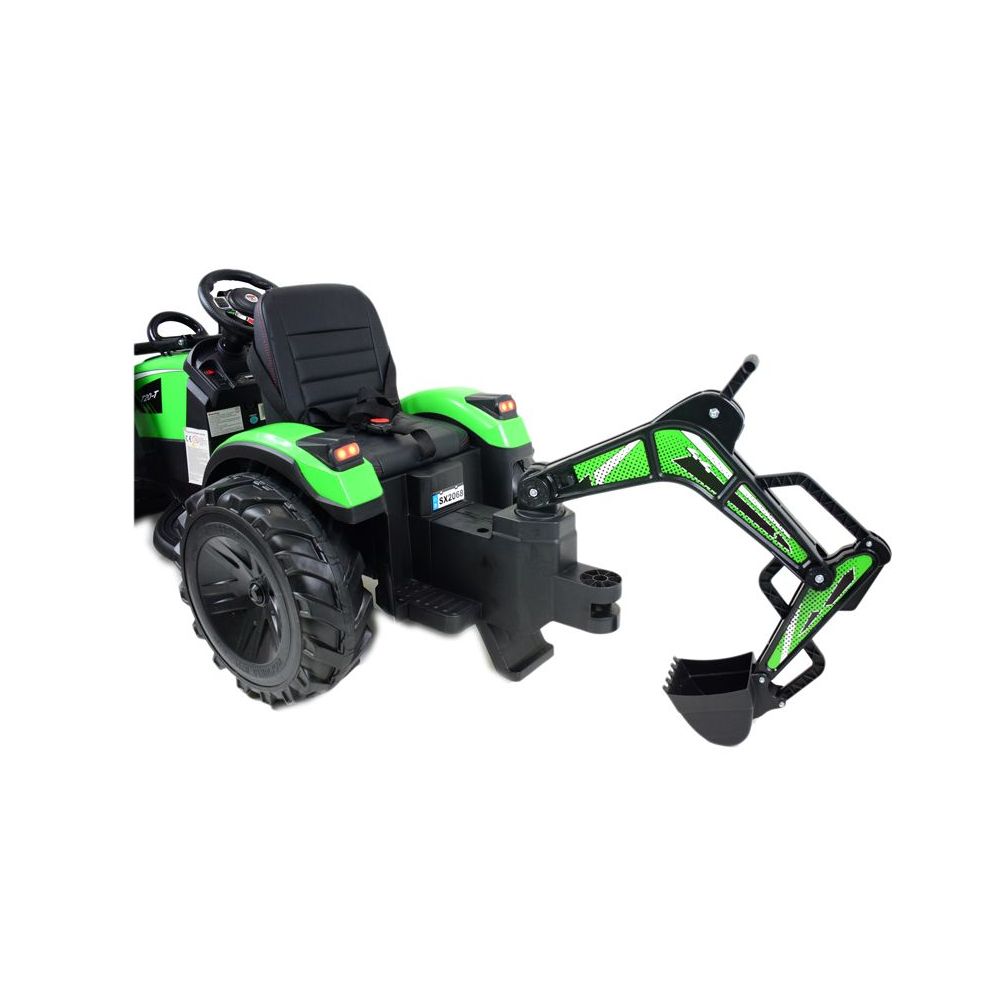 MEGA TRAKTORIUS SU KRAUTUVU, EKSKAVATORIUMI IR PRIEKABĄ, 24 V, SUPER-MOC SX-2068 – ŽALIAS