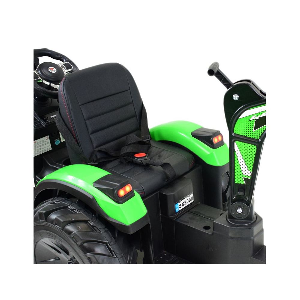 MEGA TRAKTOR Z ŁADOWARKĄ,KOPARKĄ, PRZYCZEPĄ 24 V SUPER-MOC SX-2068-ZIELONY