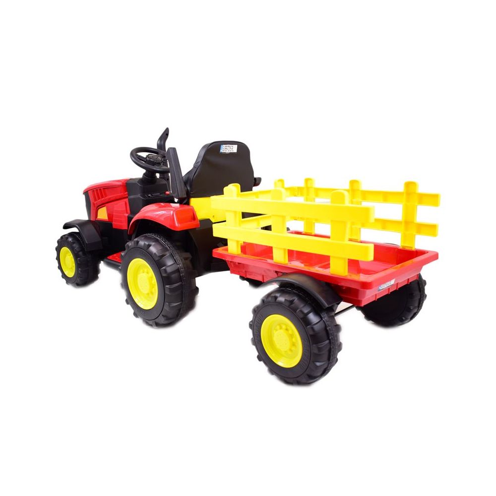 MEGA TRAKTOR NA AKUMULATOR Z PRZYCZEPĄ. MIĘKKIE SIEDZENIE, PILOT, /HL3388