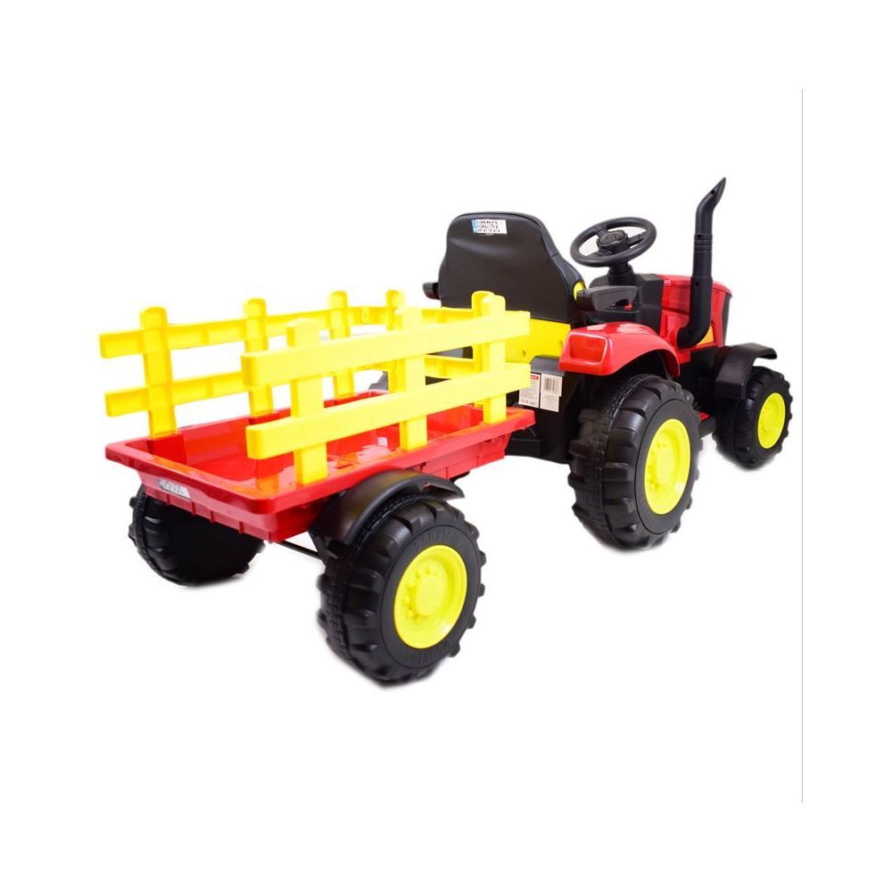 MEGA TRAKTOR NA AKUMULATOR Z PRZYCZEPĄ. MIĘKKIE SIEDZENIE, PILOT, /HL3388
