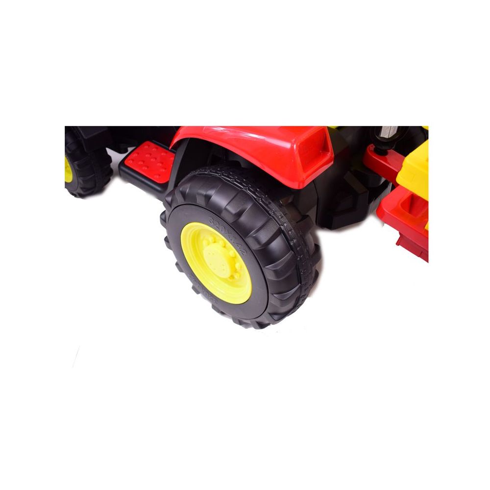 MEGA TRAKTOR NA AKUMULATOR Z PRZYCZEPĄ. MIĘKKIE SIEDZENIE, PILOT, /HL3388