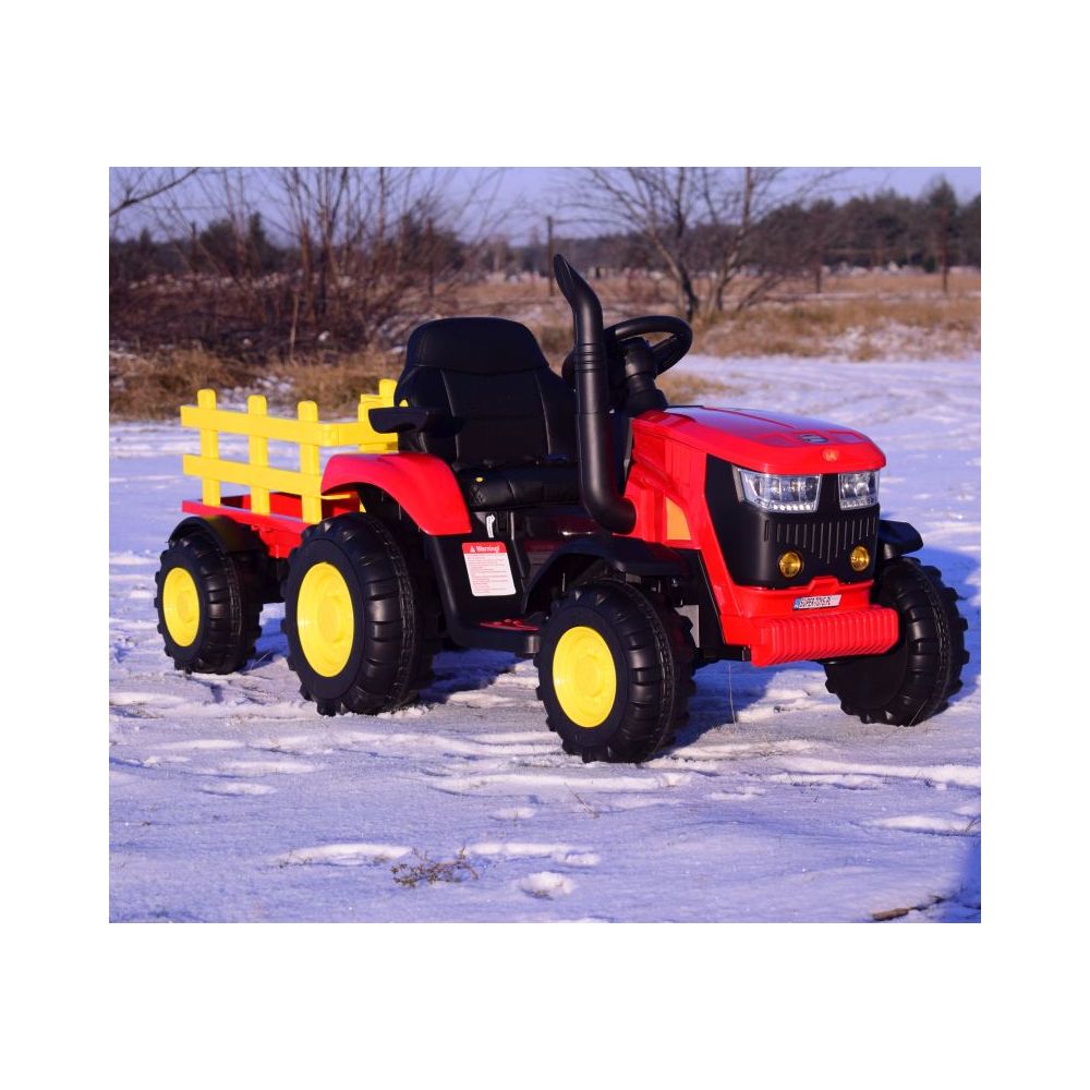 MEGA TRAKTOR NA AKUMULATOR Z PRZYCZEPĄ. MIĘKKIE SIEDZENIE, PILOT, /HL3388