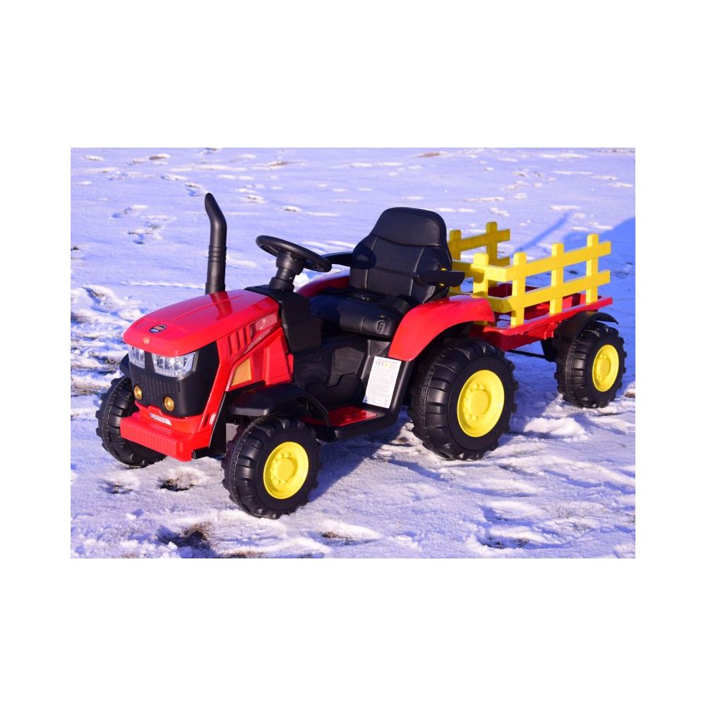 MEGA TRAKTOR NA AKUMULATOR Z PRZYCZEPĄ. MIĘKKIE SIEDZENIE, PILOT, /HL3388