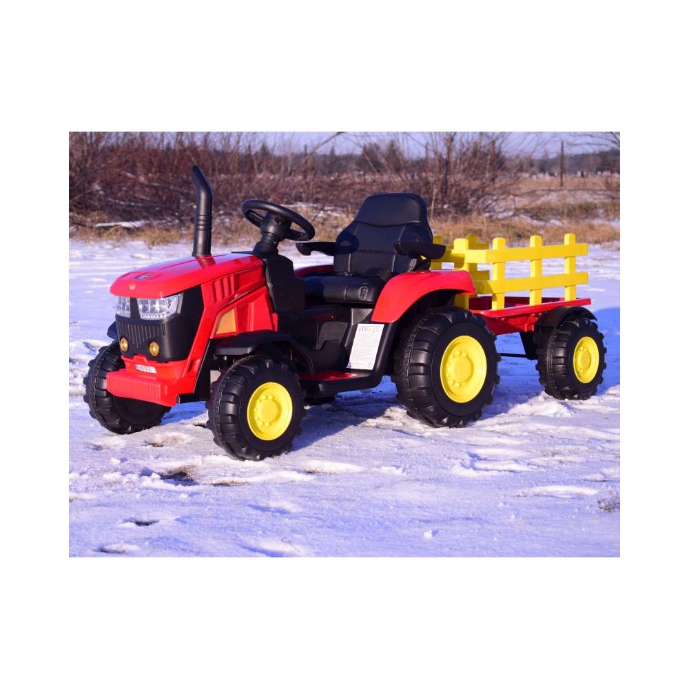 MEGA TRAKTOR NA AKUMULATOR Z PRZYCZEPĄ. MIĘKKIE SIEDZENIE, PILOT, /HL3388