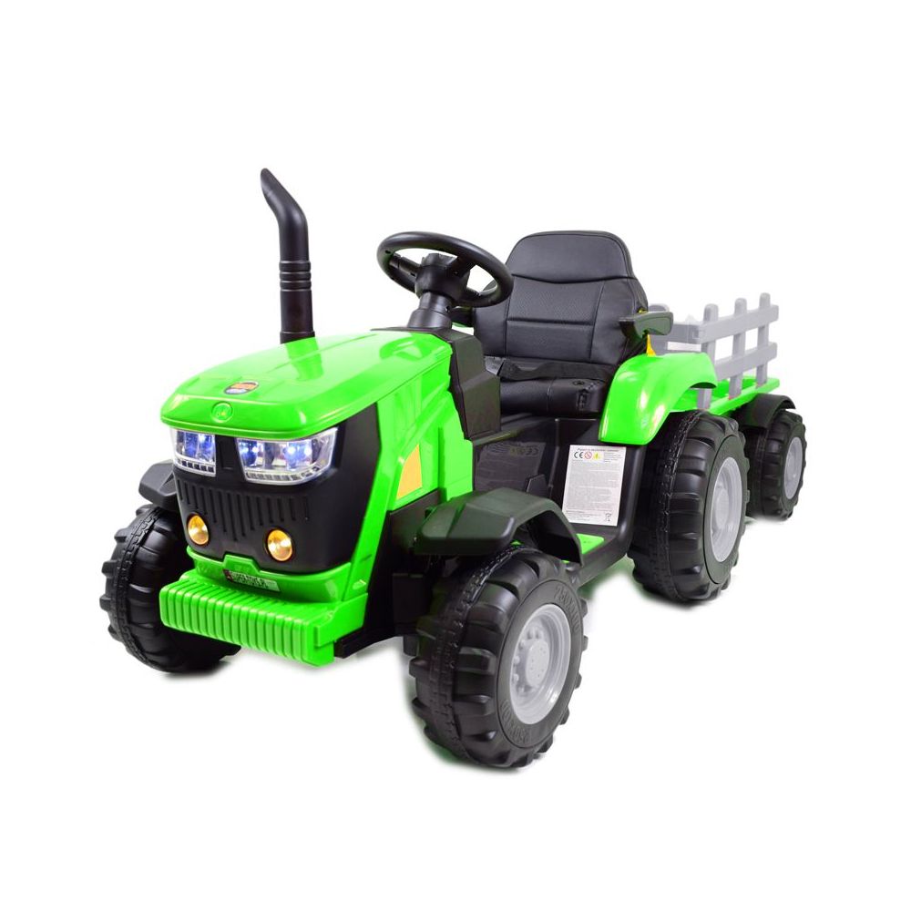 MEGA TRAKTOR NA AKUMULATOR Z PRZYCZEPĄ. MIĘKKIE SIEDZENIE, MIEKKIE KOŁA PILOT, /HL3388