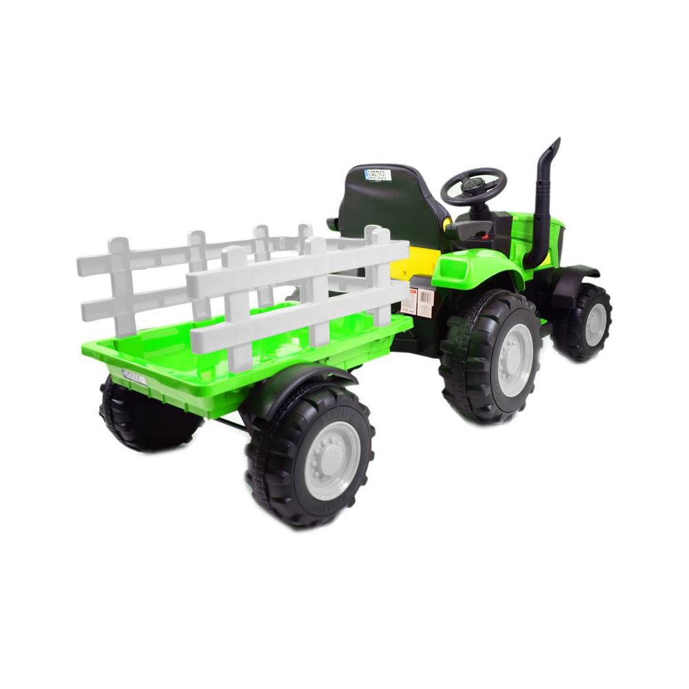 MEGA TRAKTOR NA AKUMULATOR Z PRZYCZEPĄ. MIĘKKIE SIEDZENIE, MIEKKIE KOŁA PILOT, /HL3388