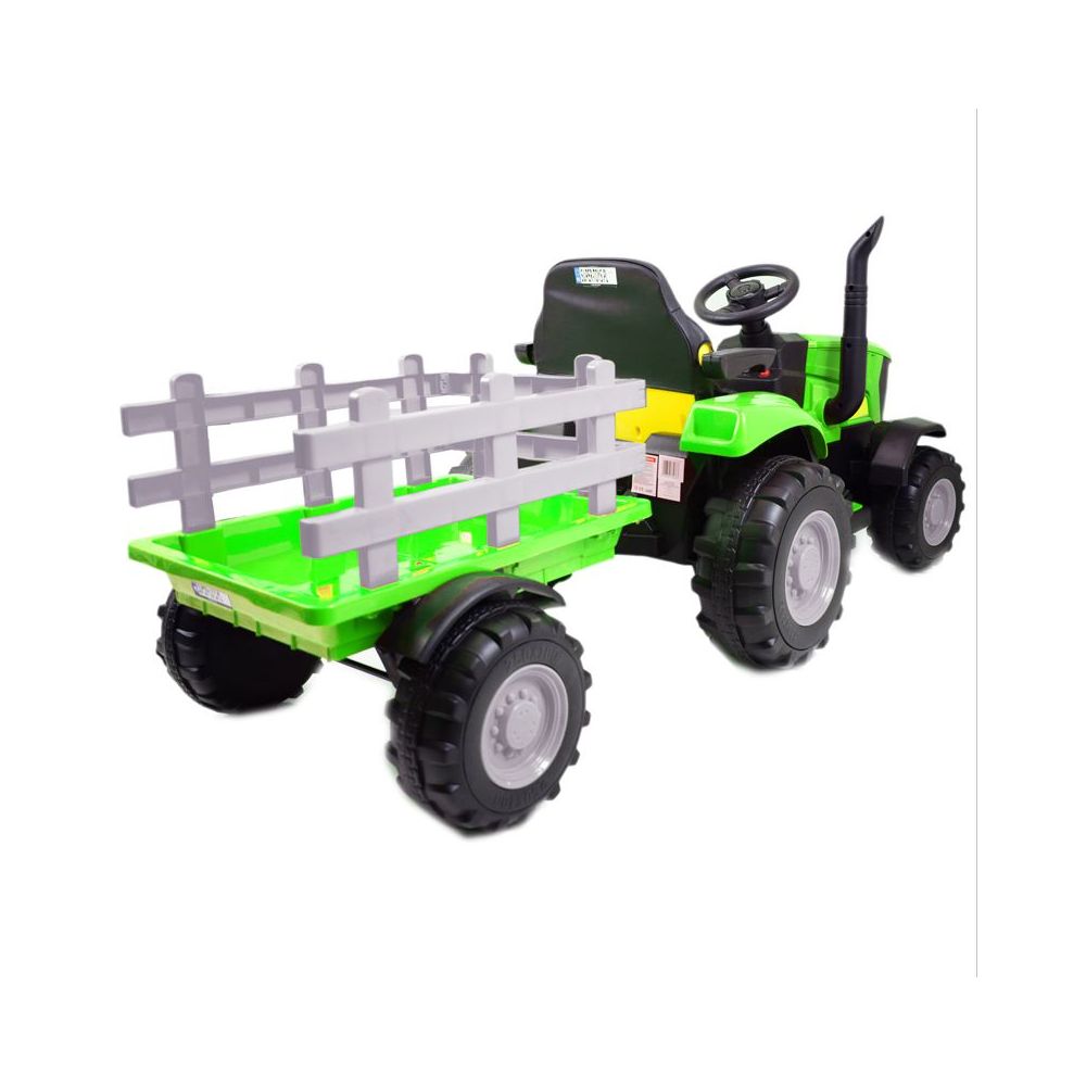 MEGA TRAKTOR NA AKUMULATOR Z PRZYCZEPĄ. MIĘKKIE SIEDZENIE, MIEKKIE KOŁA PILOT, /HL3388
