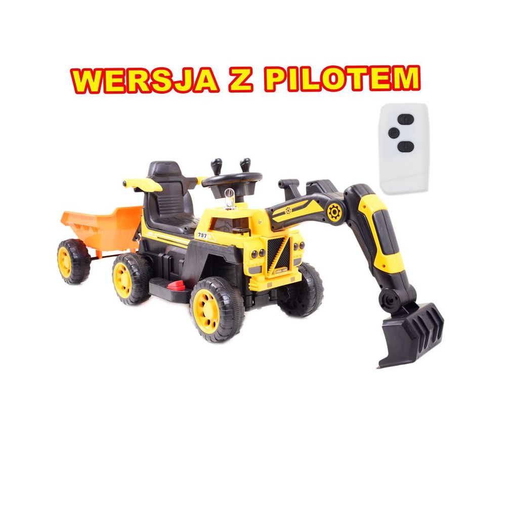 TRAKTOR, KOPARKA NA AKUMULATOR+PRZYCZEPA+PILOT /HRB106
