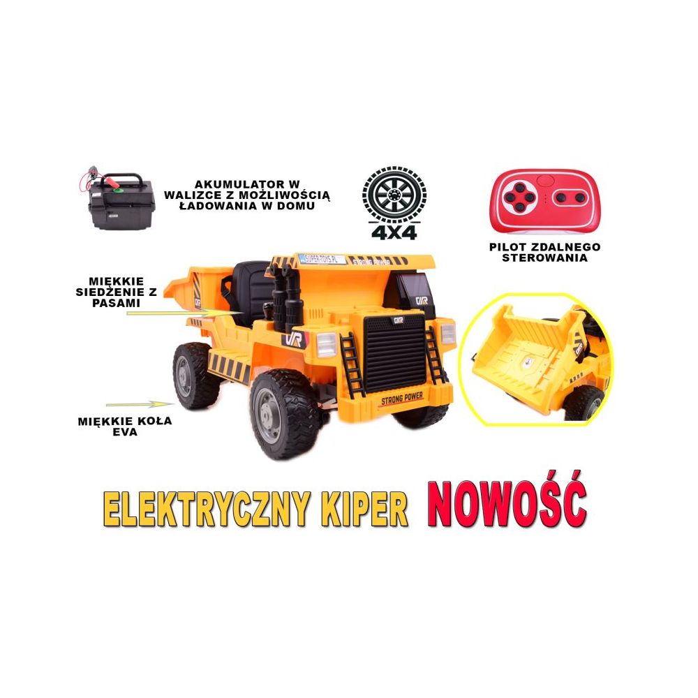 MEGA WYWROTKA NA AKUMULATOR 4X4 Z ELEKTRYCZNYM KIPREM/JS3198