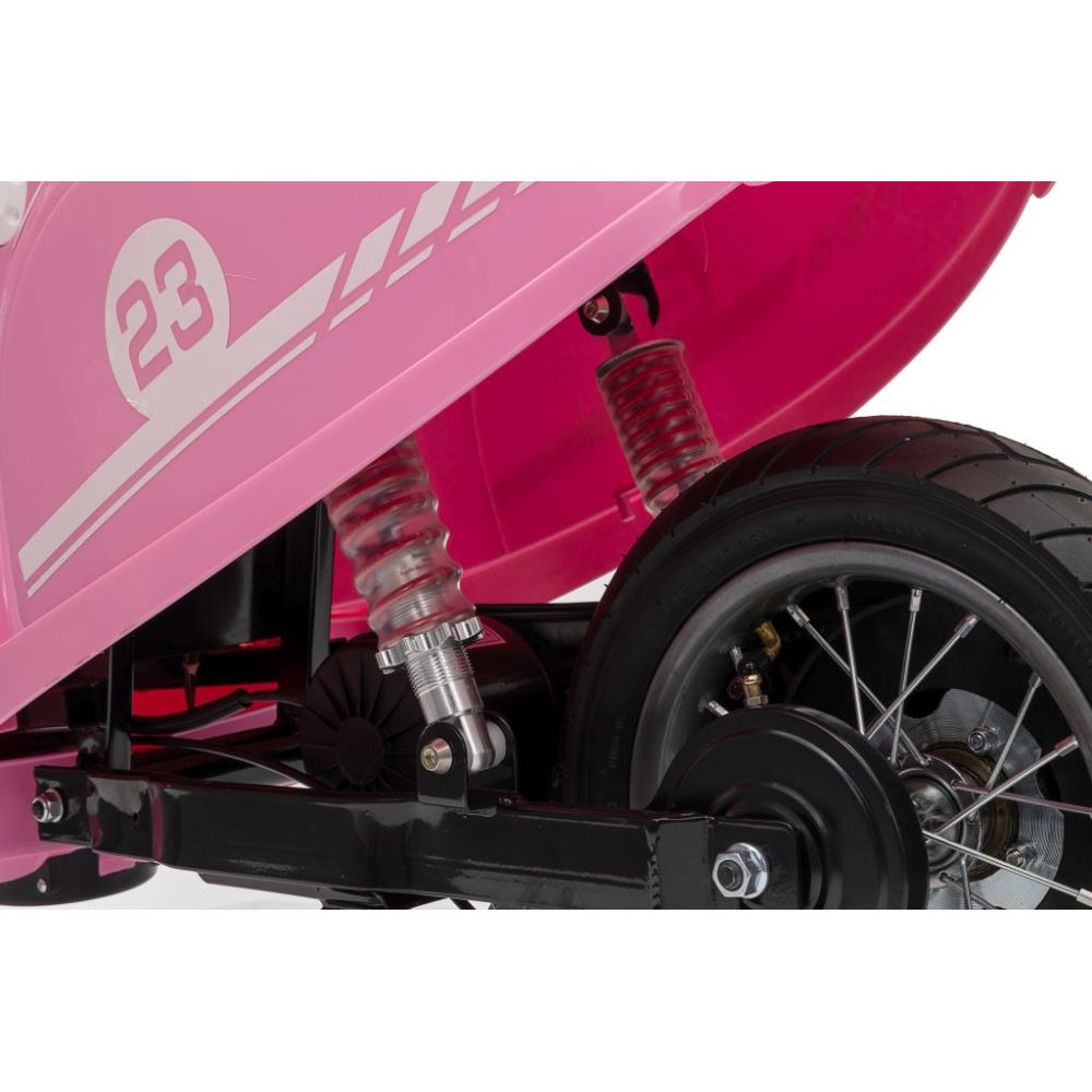 Akumuliatorinis rožinis retro motoroleris WATERPROOF/sx-2438