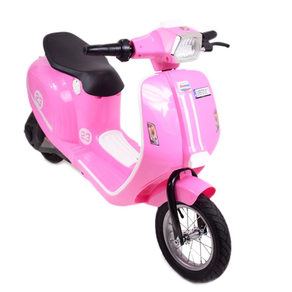 Akumuliatorinis rožinis retro motoroleris WATERPROOF/sx-2438