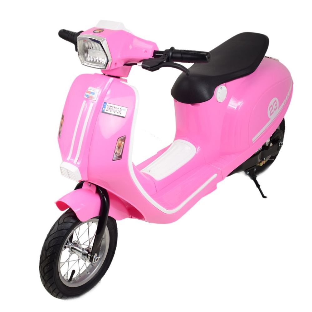 Akumuliatorinis rožinis retro motoroleris WATERPROOF/sx-2438